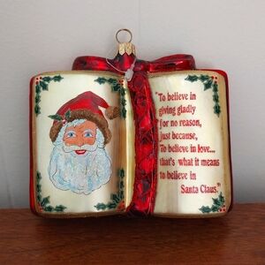 Vintage Santa Clause Book Ornament